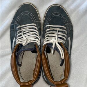 Vans Men's High-Top Sneakers - Navy and Brown